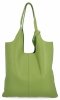 Torebka Skórzana Shopper Bag z Kosmetyczką Jasno Zielona